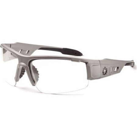 ERGODYNE Skullerz DAGR-AF Safety Glasses, Matte Gray, Anti-Fog Clear Lens,  52103